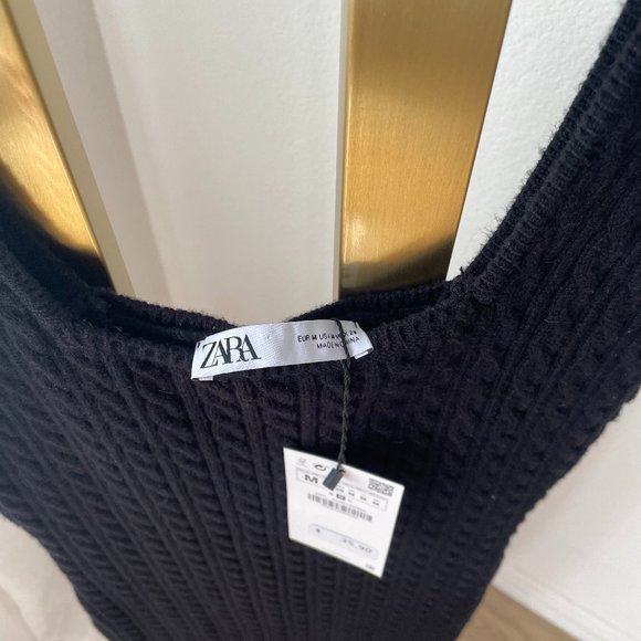Zara Cable Knit Sweater Tank Midi Dress - Picture 7 of 9